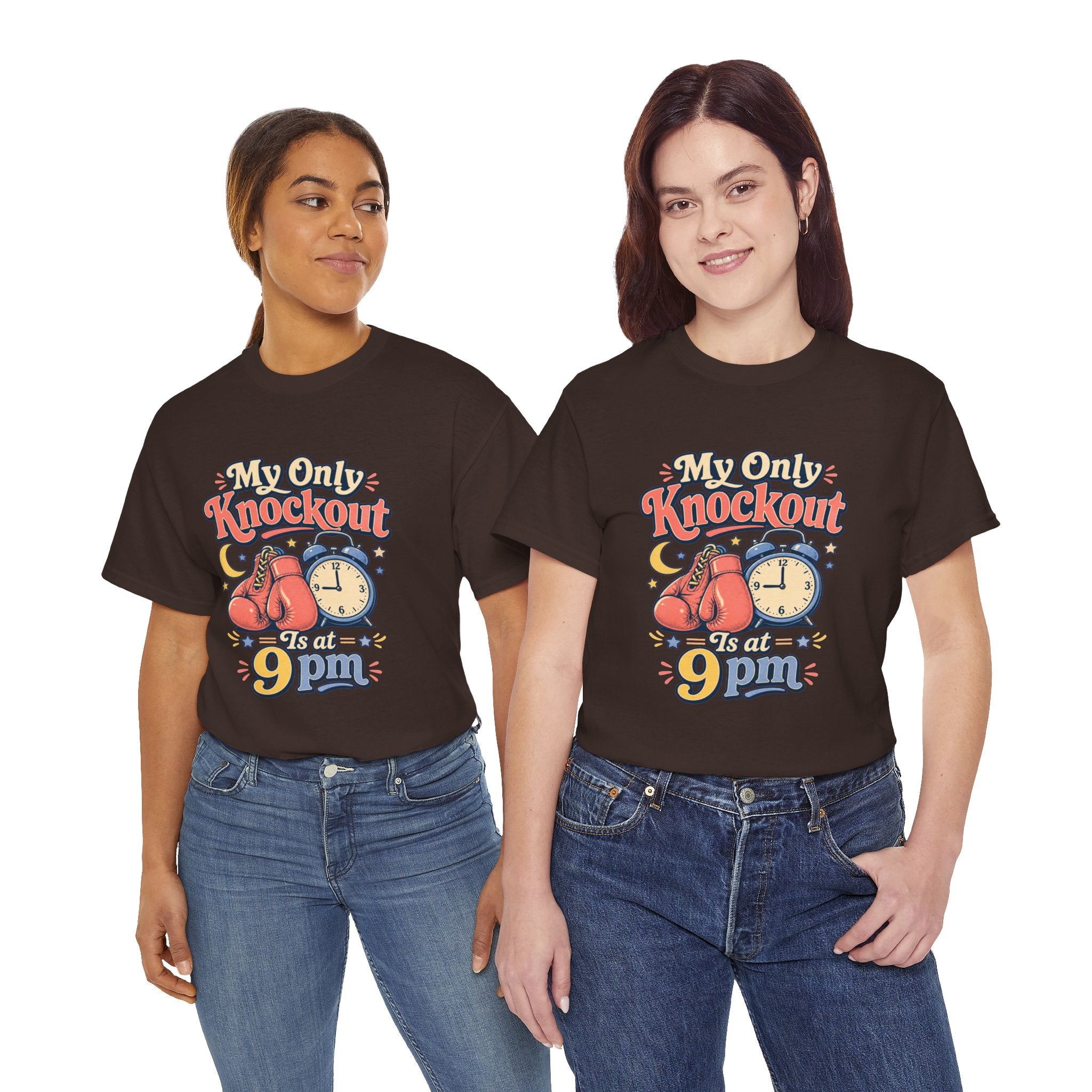 My Only Knockout Is at 9PM T-Shirt |  Funny Night Owl Boxing Graphic Tee  2607044