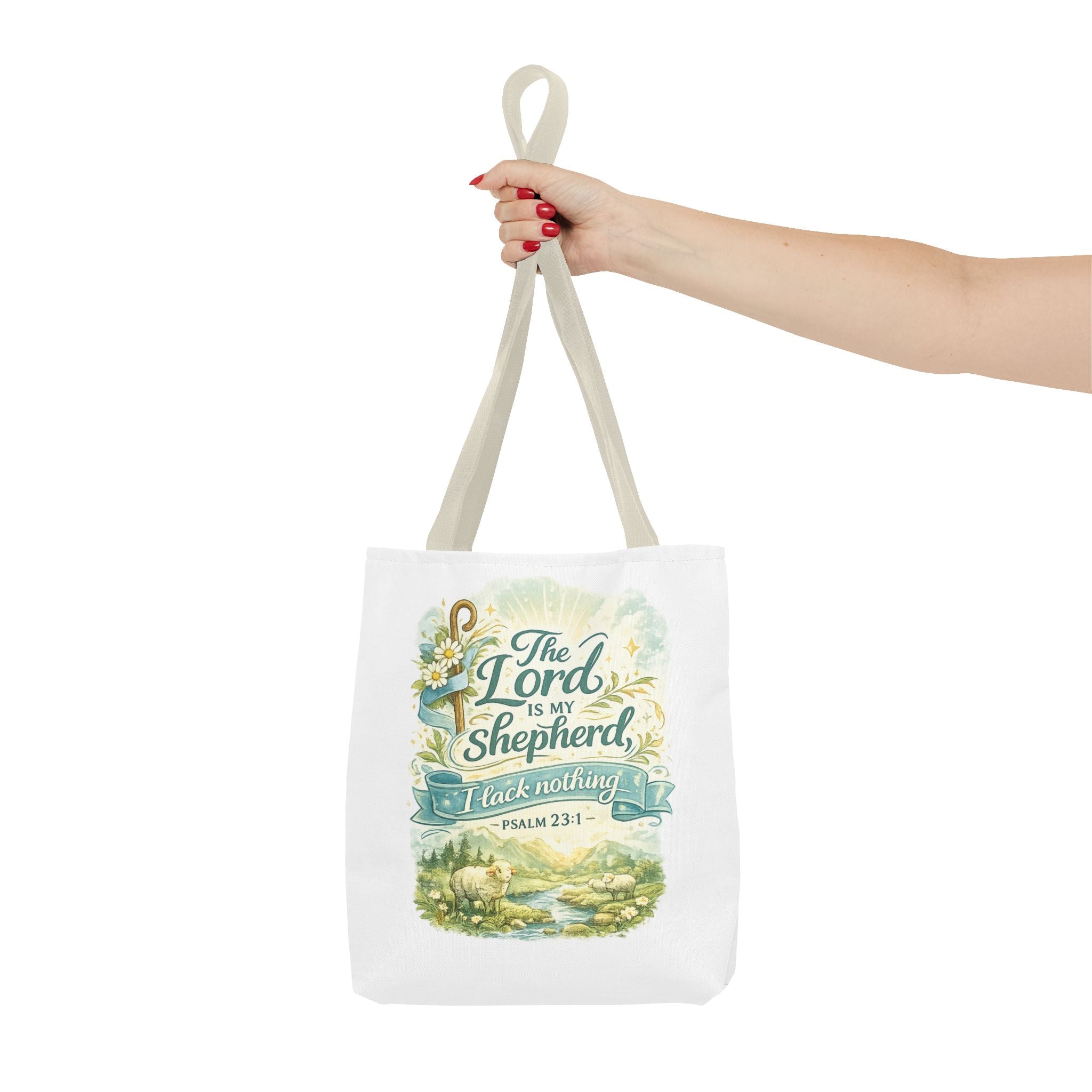 Floral Faith Tote Bag | The Lord Is My Shepherd | Psalm 23:1  4 Colors 2607043