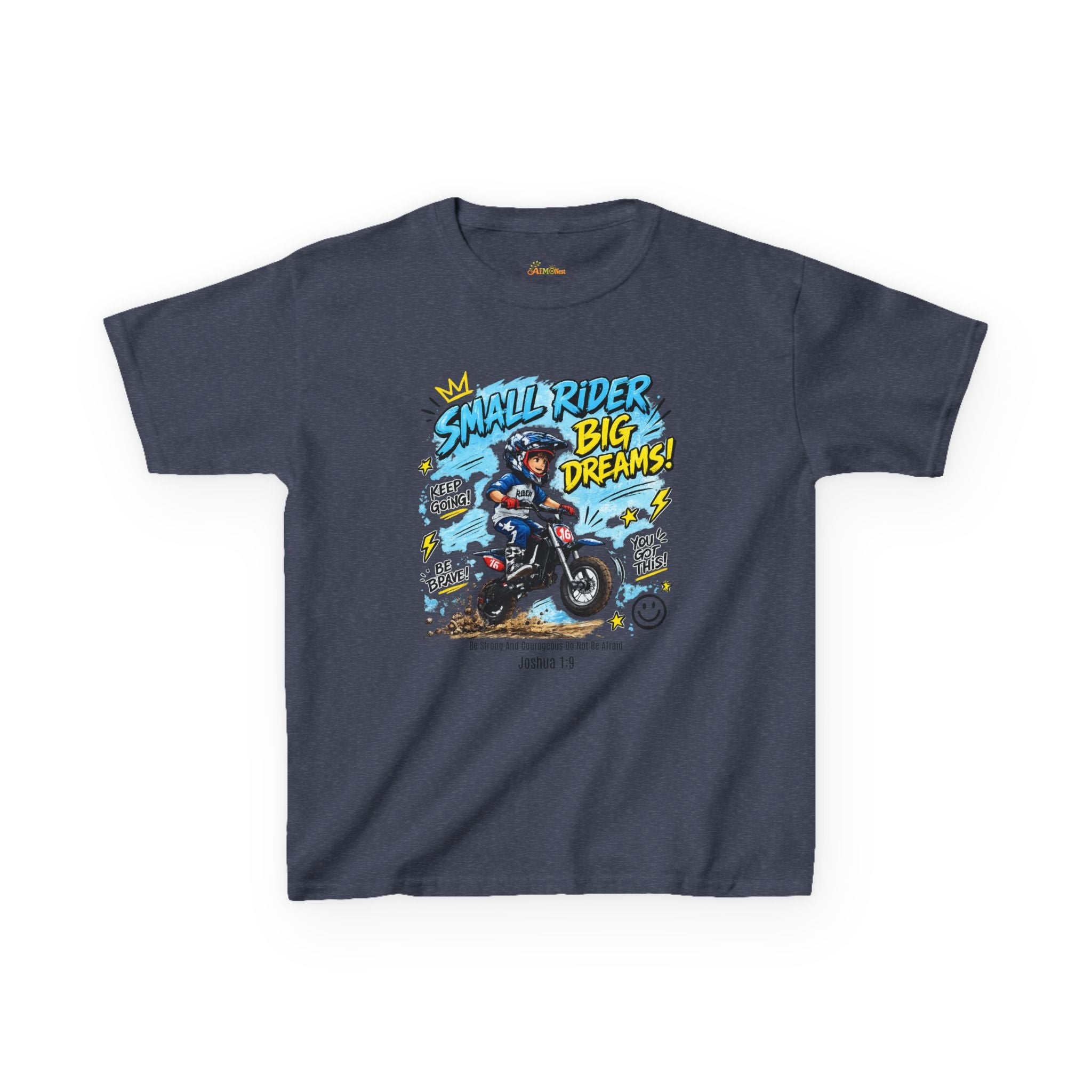 Kids Tee — "Small Rider, Big Dreams" Motorcycle Graphic Shirt 2607013
