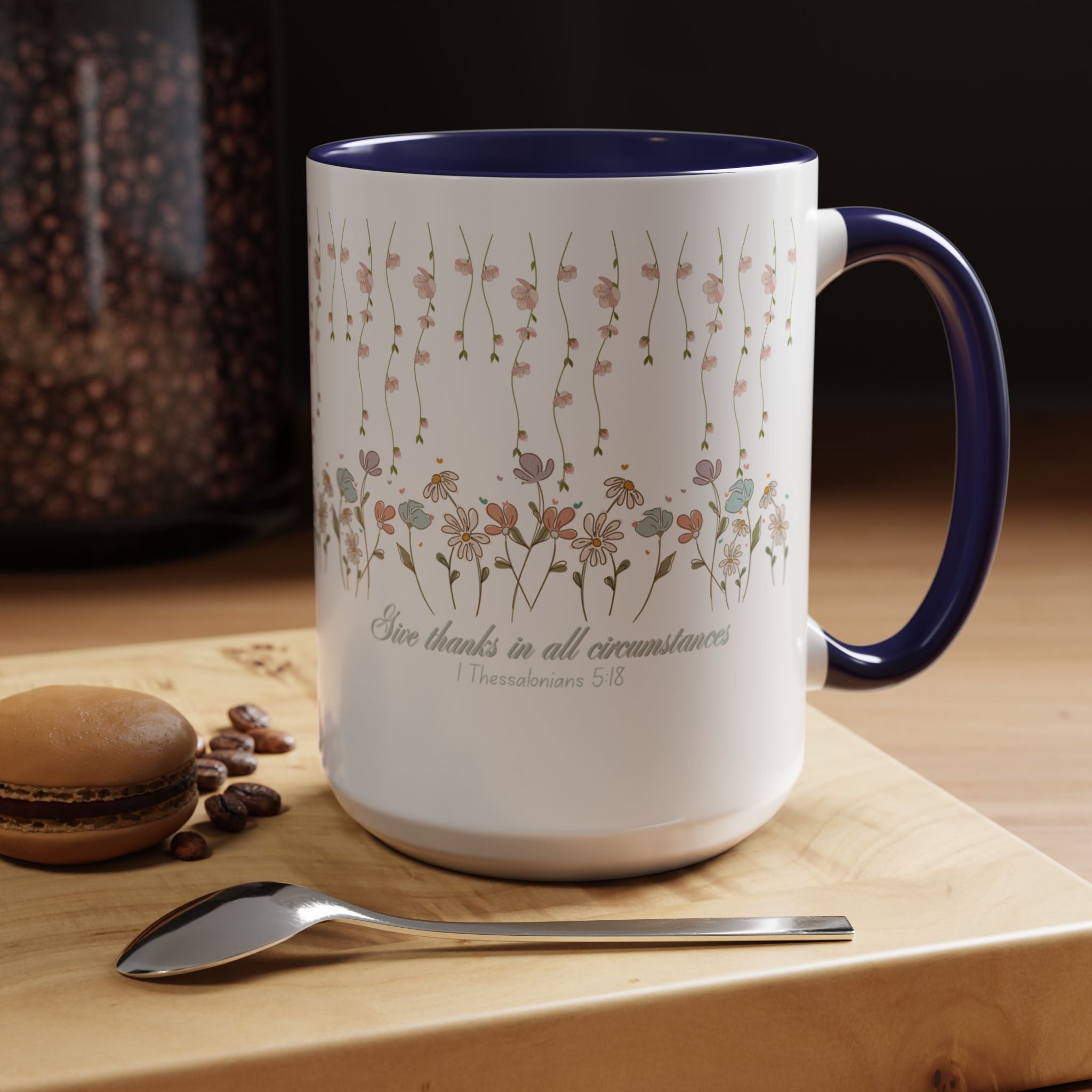 Custom Name For Thank You Coffee Mug | Personalized Grateful Floral Coffee Mug |  Gentle Remembrance 11oz | 15oz 2607033