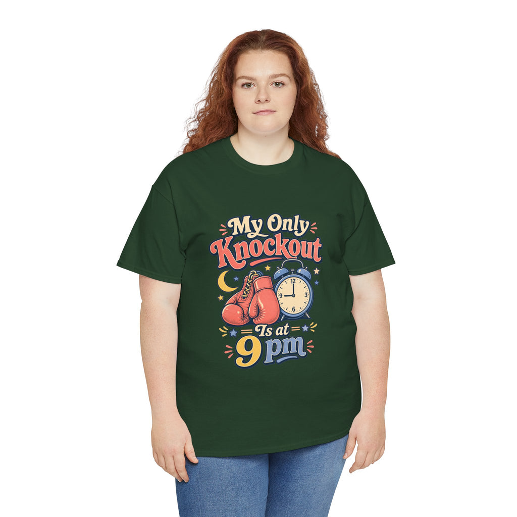 My Only Knockout Is at 9PM T-Shirt |  Funny Night Owl Boxing Graphic Tee  2607044