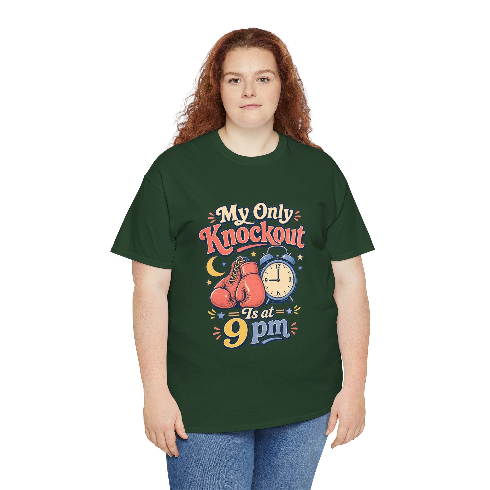 My Only Knockout Is at 9PM T-Shirt |  Funny Night Owl Boxing Graphic Tee  2607044