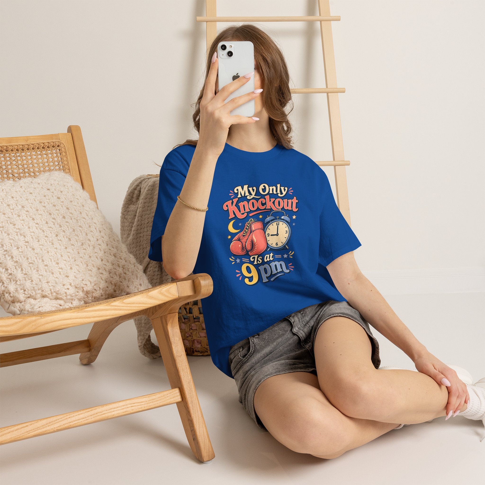 My Only Knockout Is at 9PM T-Shirt |  Funny Night Owl Boxing Graphic Tee  2607044