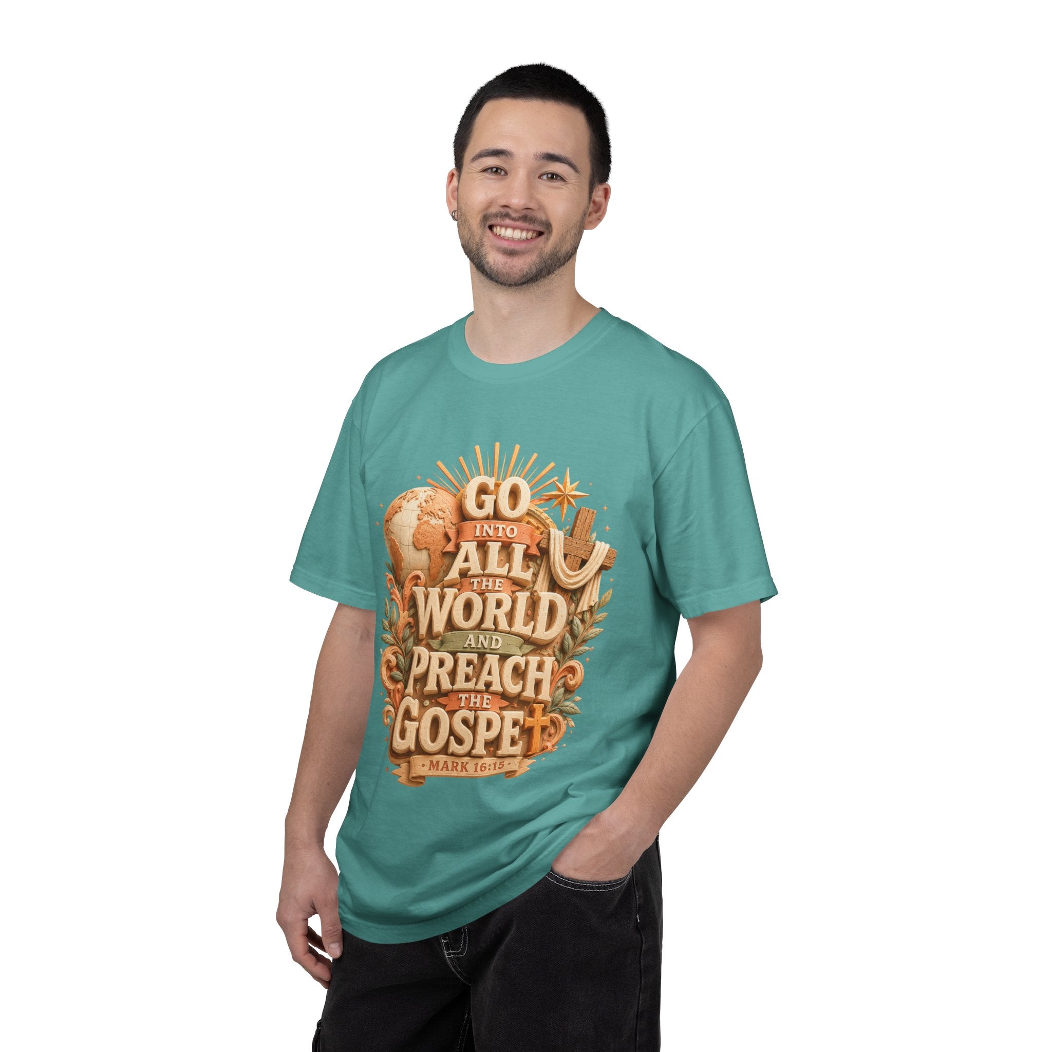 T-Shirt — "Go Into All the World and Preach the Gospel" Christian Mission Tee