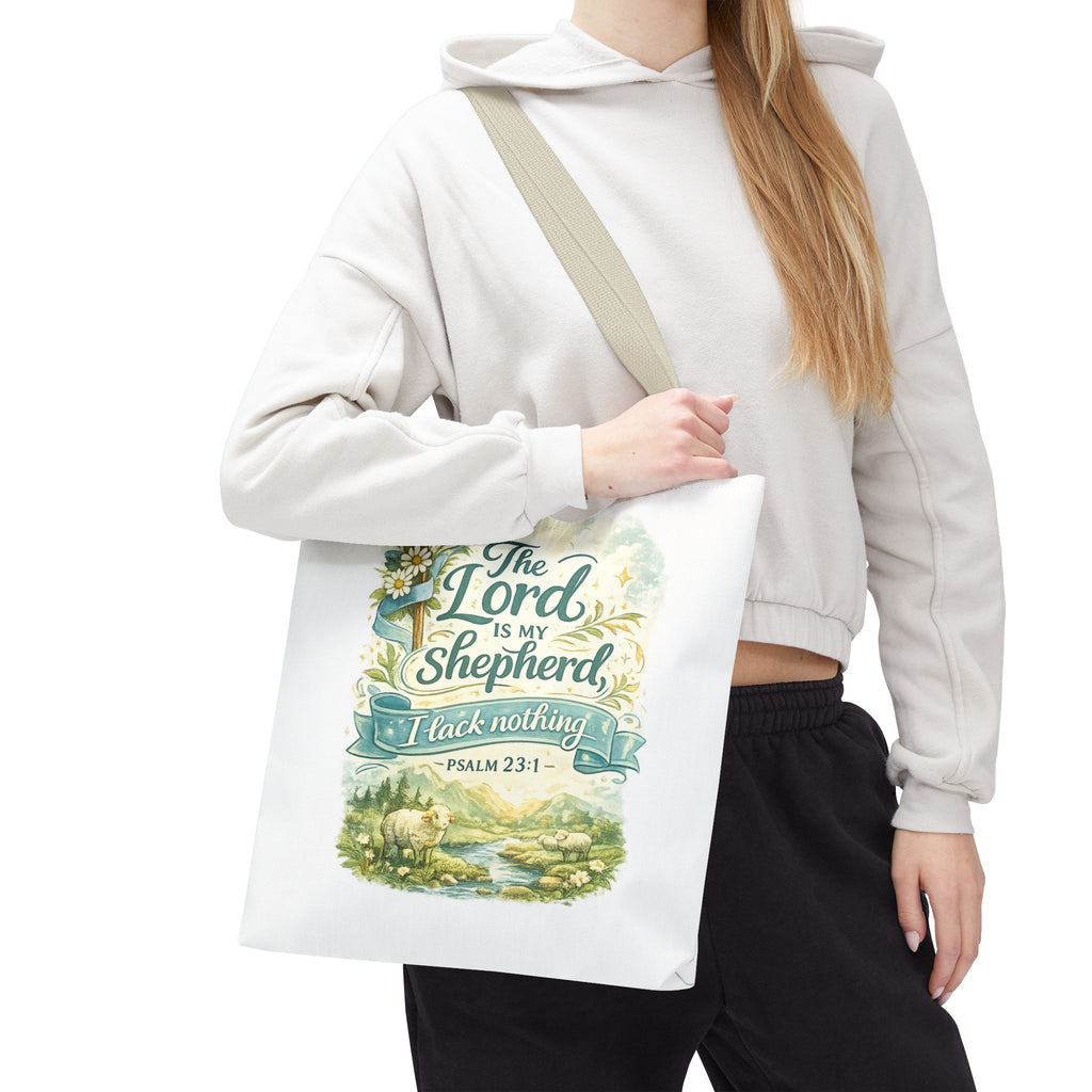 Floral Faith Tote Bag | The Lord Is My Shepherd | Psalm 23:1  4 Colors 2607043