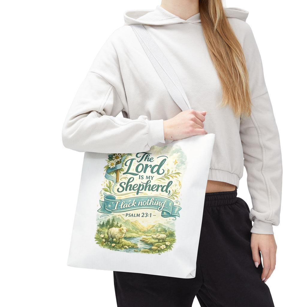 Floral Faith Tote Bag | The Lord Is My Shepherd | Psalm 23:1  4 Colors 2607043