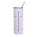 Christian Floral 20oz Stainless Tumbler | Believeth On Me Shall Never Thirst (John 6:35) Purple - 2607051