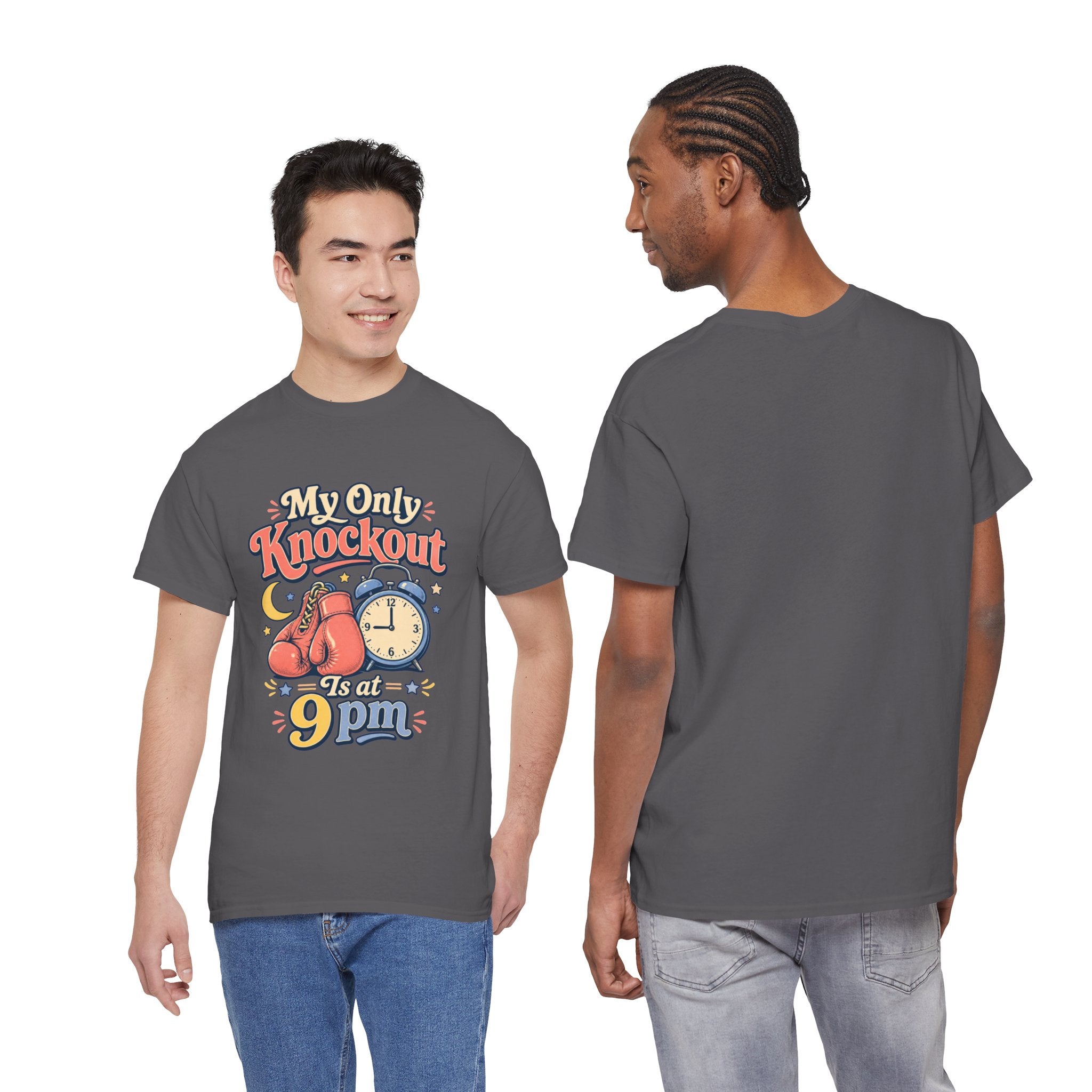 My Only Knockout Is at 9PM T-Shirt |  Funny Night Owl Boxing Graphic Tee  2607044