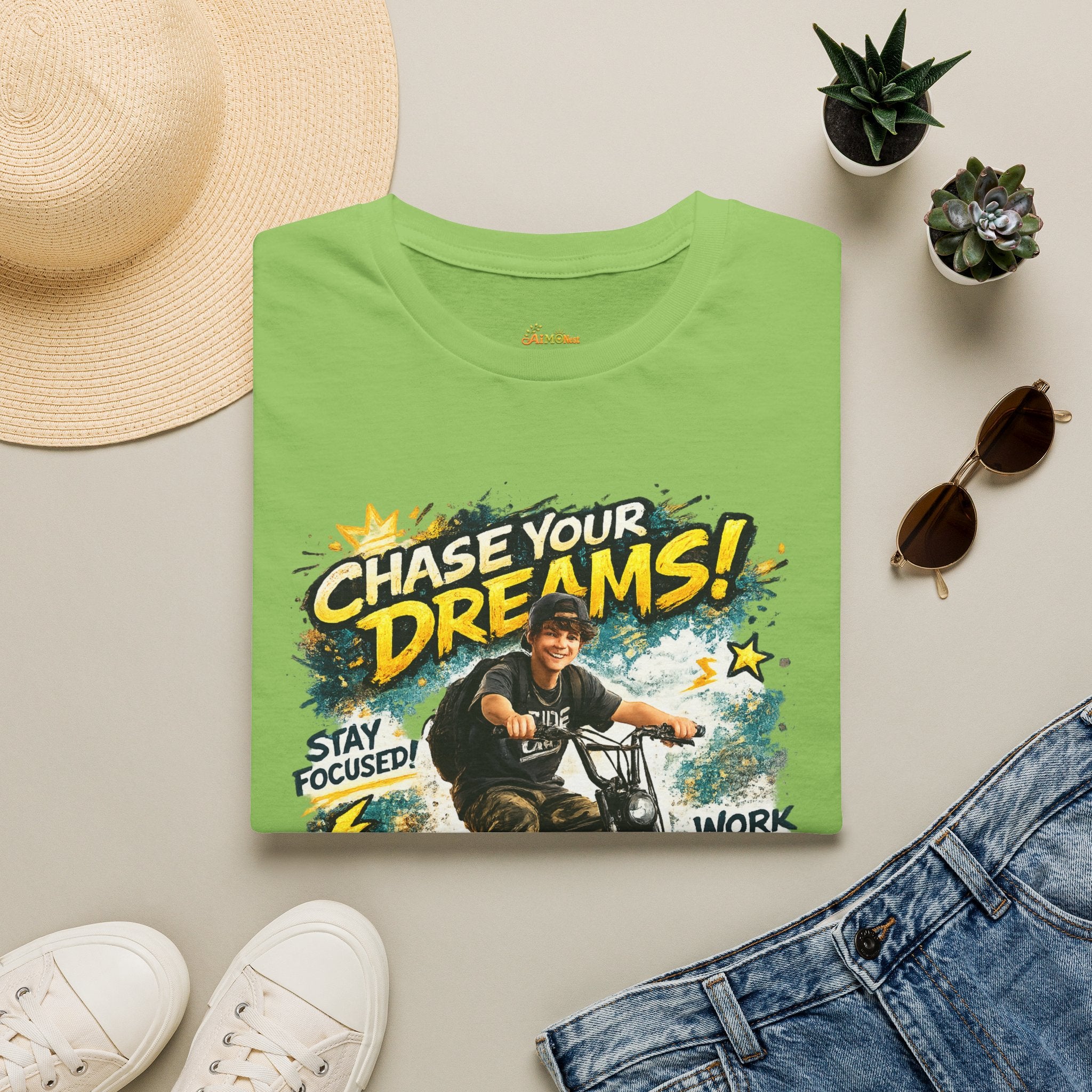 Chase Your Dreams Motorcycle Rider T-Shirt | Motivational Graphic Tee 2607006