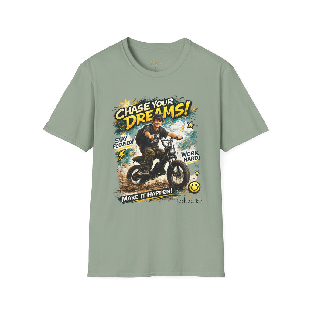 Chase Your Dreams Motorcycle Rider T-Shirt | Motivational Graphic Tee