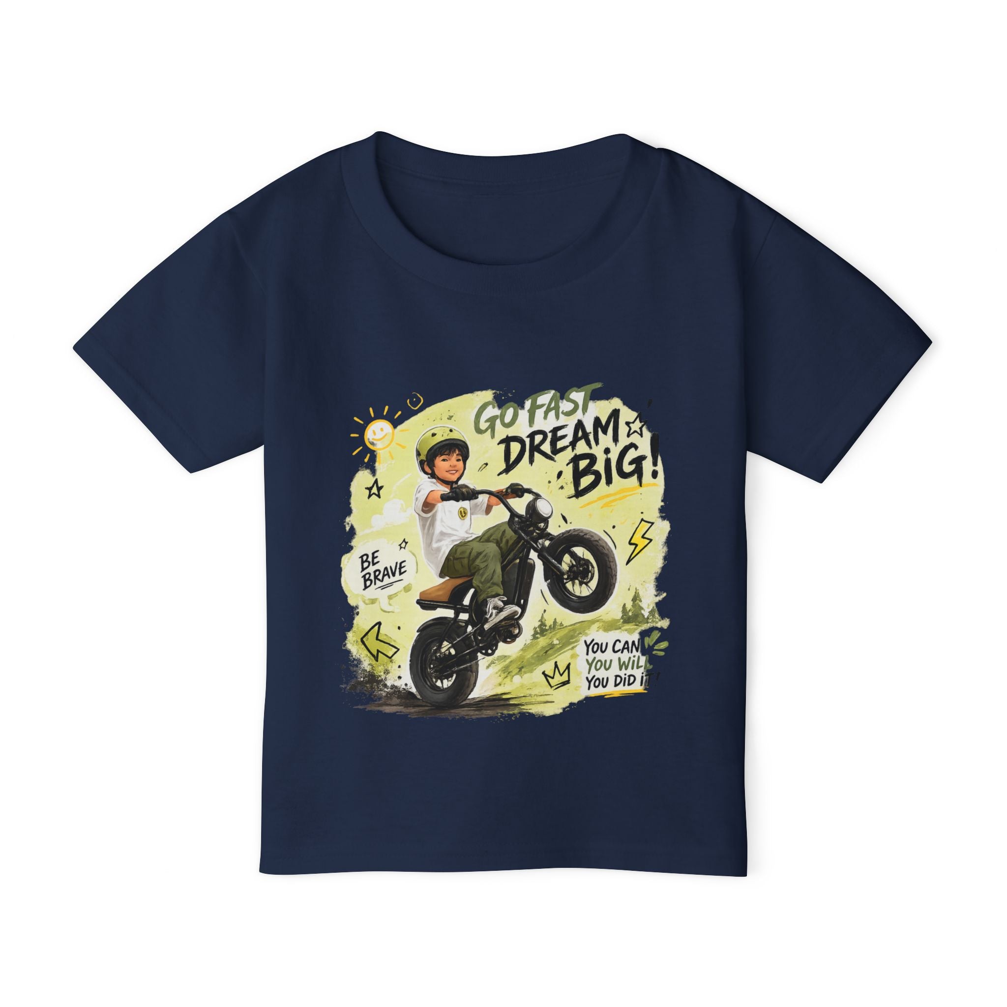Toddler T‑Shirt — "Go Fast Dream Big" Motorcycle Ride Graphic 2607023