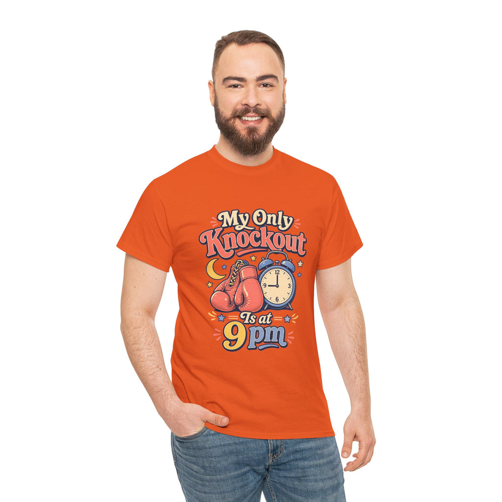 My Only Knockout Is at 9PM T-Shirt |  Funny Night Owl Boxing Graphic Tee  2607044