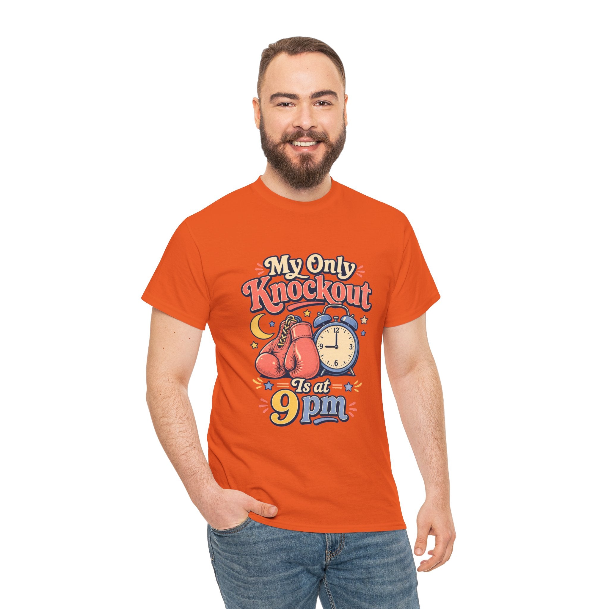 My Only Knockout Is at 9PM T-Shirt |  Funny Night Owl Boxing Graphic Tee  2607044