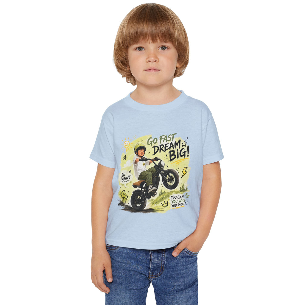 Toddler T‑Shirt — "Go Fast Dream Big" Motorcycle Ride Graphic